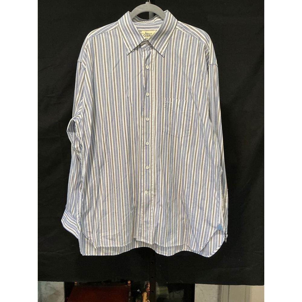 Albert Goldberg Faconnable Mens XXL Striped‎ Long Sleeve Button Down Shirt